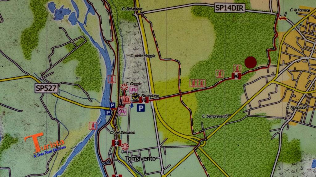 Lonate Pozzolo, via di Gaggio, mappa del Parco del Ticino - Turista A Due Passi Da Casa