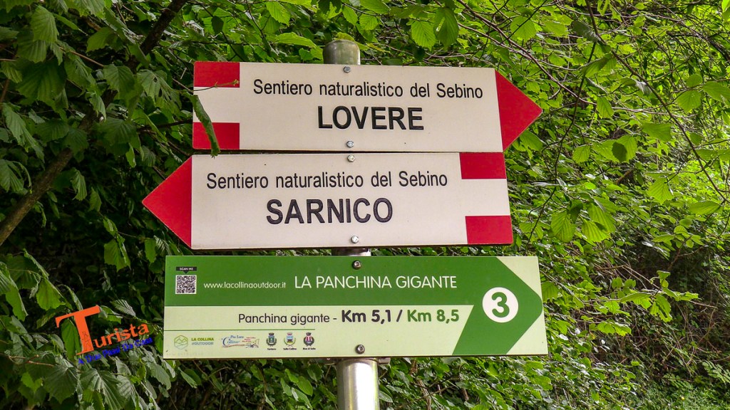 Riva di Solto, indicazioni per la panchina gigante- Turista A Due Passi Da Casa