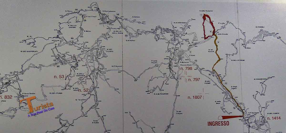 Levigliani, mappa delle Grotte Antro del Corchia- Turista A Due Passi Da Casa