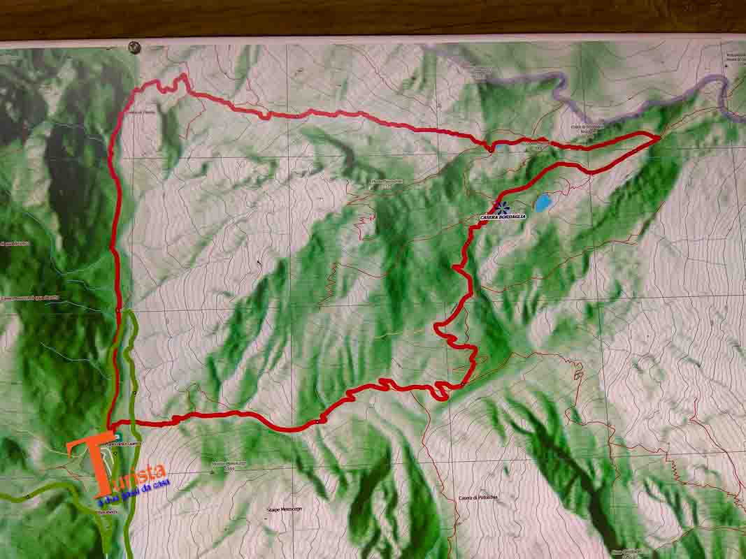Lago di Bordaglia, mappa percorso ad anello - Turista A Due Passi Da Casa