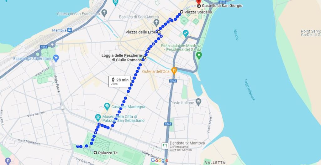 Mappa Percorso Mantova - Google Mps - Turista A Due Passi Da Casa