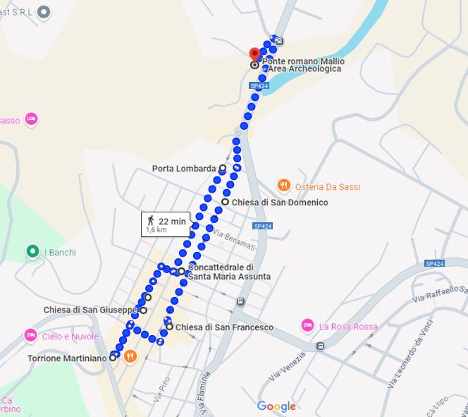 Cagli, il percorso - Google Maps - Turista a Due Passi Da Casa